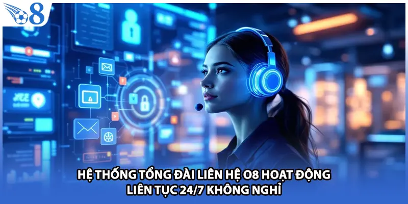 Hệ thống tổng đài liên hệ O8 hoạt động liên tục 24/7 không nghỉ